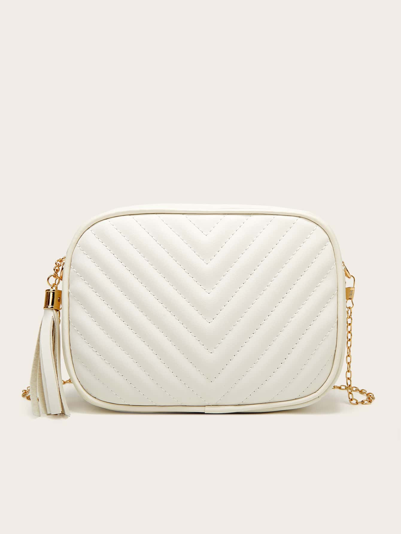Tassel Decor Quilted Chain Crossbody Bag | SHEIN