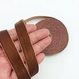 PEPPERLONELY 5 Yards Single Face Velvet Ribbon 16mm (5/8 Inch), Brown | Amazon (US)