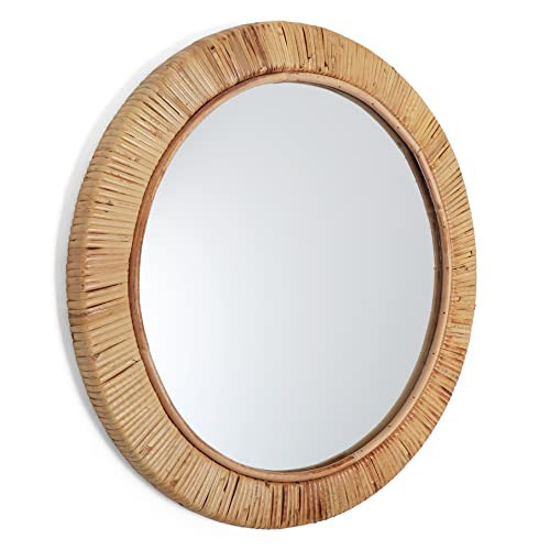 Rutledge & King Wall Mirror Rattan Mirror - Mirror Wall Decor - Wall Mirrors Decorative - Rattan Decor Boho Mirror - Circle Mirrors for Wall - Entryway Mirror (1, Seaside - Medium) | Amazon (US)