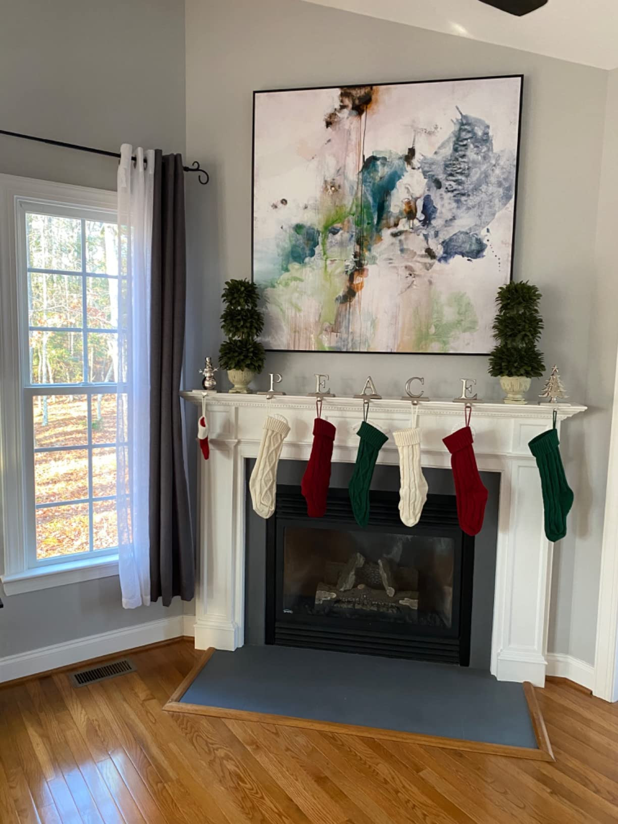 Fesciory Christmas Stockings, 6 Pack 18 Inches Large Size Cable Knitted Stocking Gifts & Decorati... | Amazon (US)