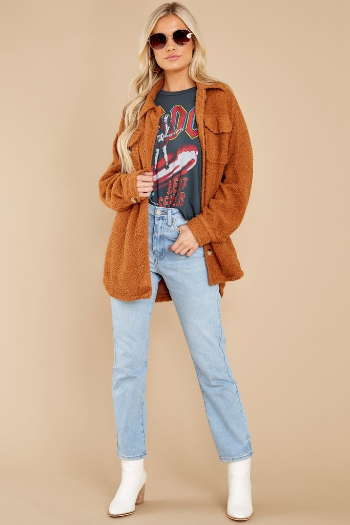 All Bundled Up Rust Orange Shacket | Red Dress 