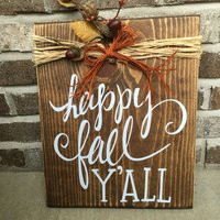 Happy Fall Ya'll - Rustic Wooden Sign | Etsy (US)
