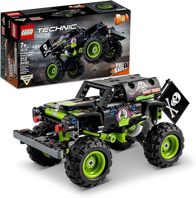 LEGO Technic Monster Jam Grave Digger 42118 Set - Truck Toy to Off-Road Buggy, Pull-Back Motor, V... | Amazon (US)