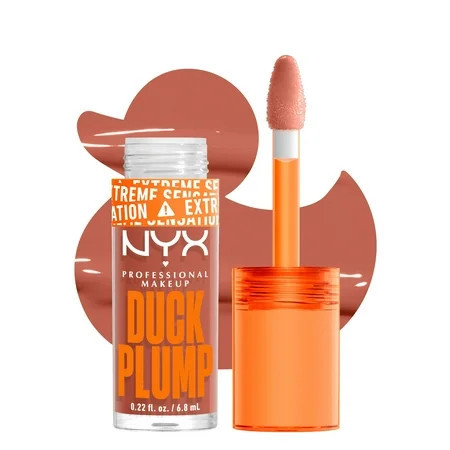 NYX Professional Makeup Duck Plump Extreme Sensation Lip Plumping Gloss Apri-Caught 0.23 fl oz | Walmart (US)