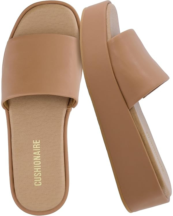 CUSHIONAIRE KUDOS Women’s Platform Sandals – Wedge Sandals for Women, Comfortable Slip-On Sho... | Amazon (US)