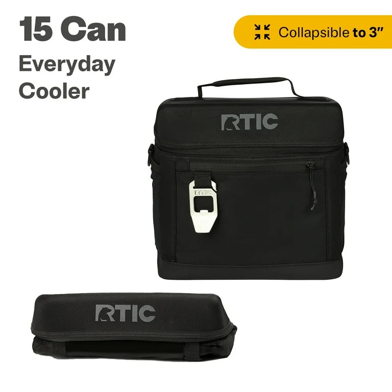 RTIC 15 Can Everyday Cooler, Insulated Soft Cooler with Collapsible Design, Black | Walmart (US)