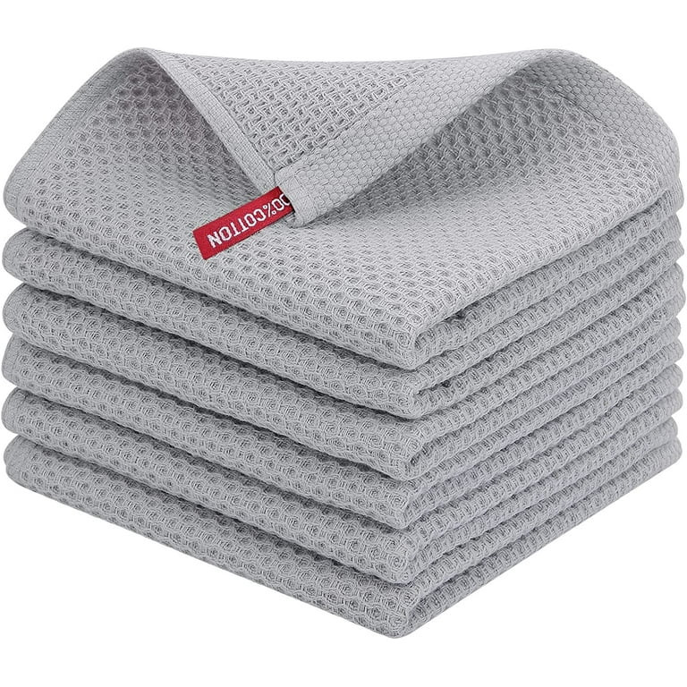 6 Pack 100% Cotton Kitchen Dish Cloths, Waffle Weave Dish Cloths for Washing Dishes, Quick Drying... | Walmart (US)