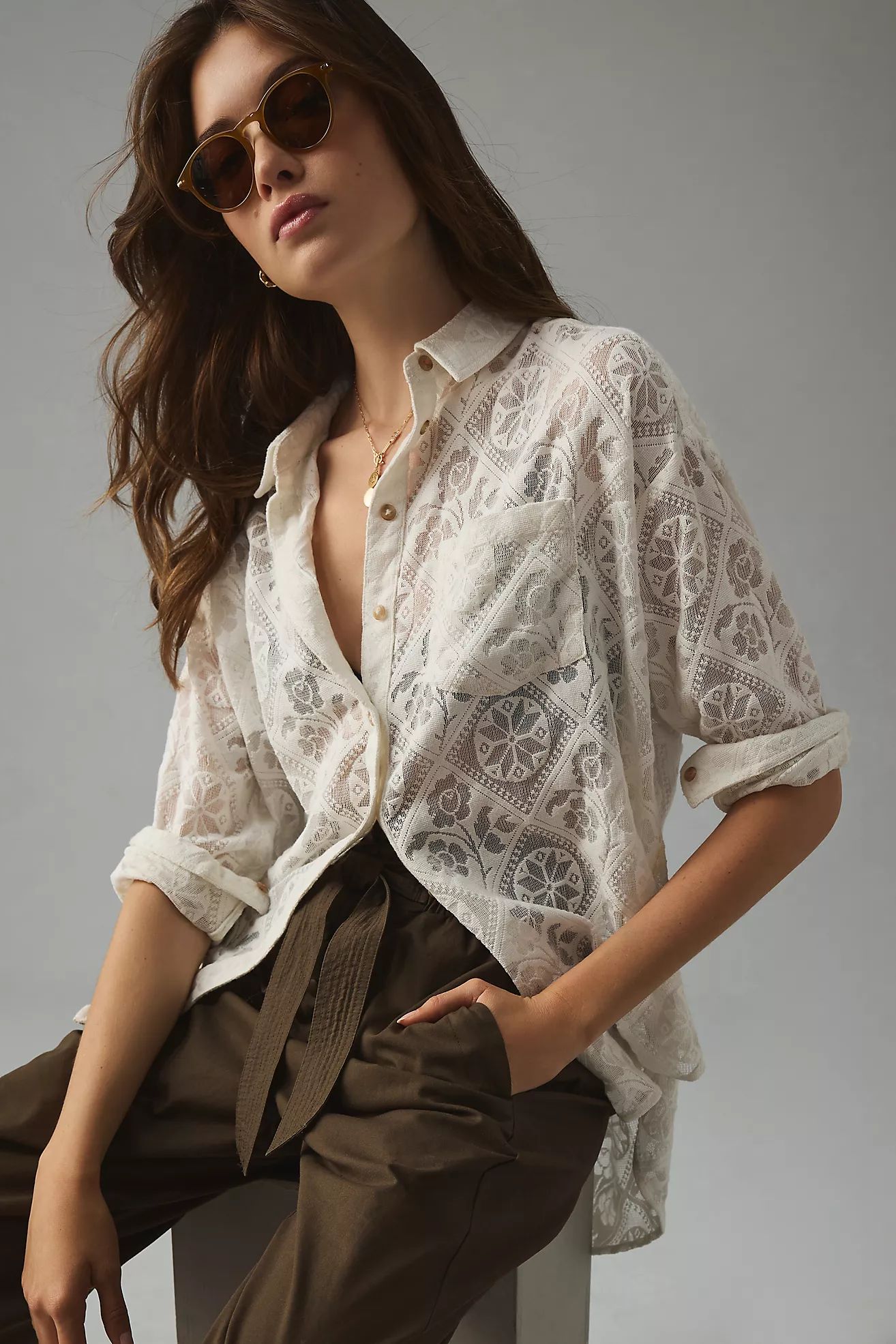 Pilcro Lace Blouse | Anthropologie (US)