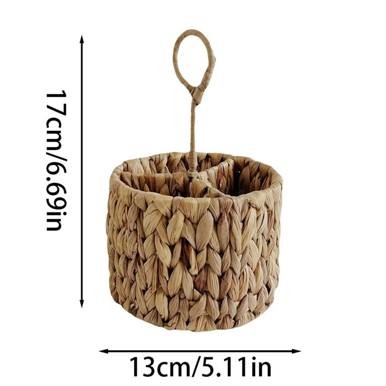 1Pack Woven Utensil Caddy with Handle, 3 Compartments Silverware Holder Organizer for Countertop,... | Walmart (US)