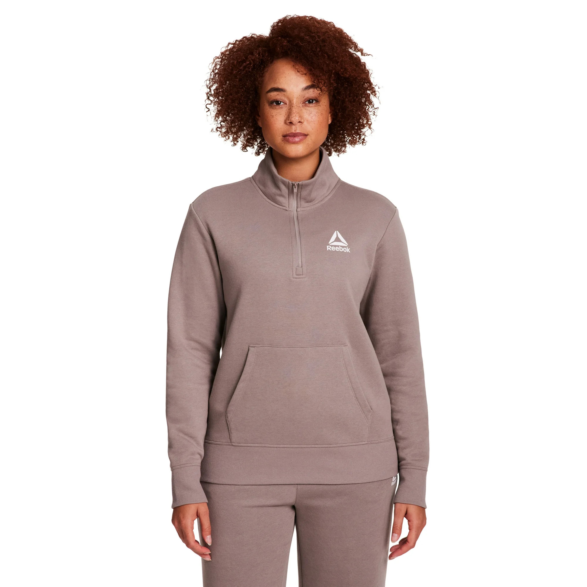 Reebok Women's and Women's Plus Sport Core 1/2 Zip Up Sweatshirt, Sizes XS-4X | Walmart (US)