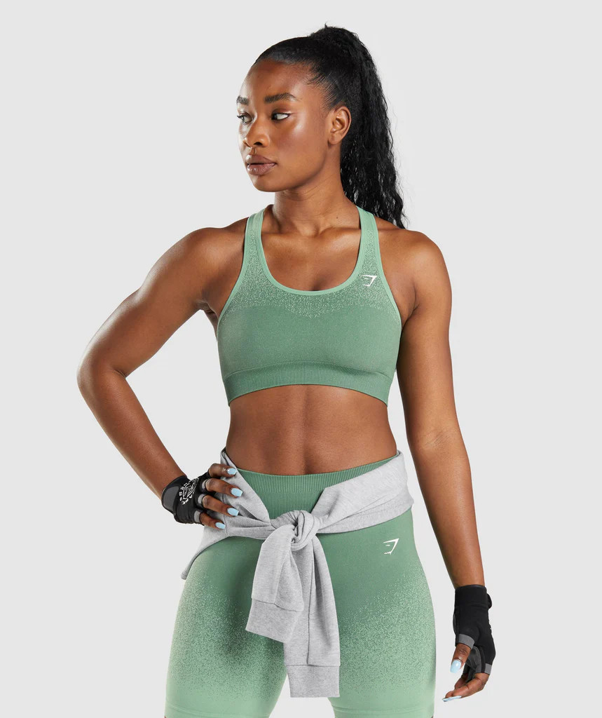 Gymshark Adapt Ombre Seamless Sports Bra - Green/Light Green | Gymshark (Global)