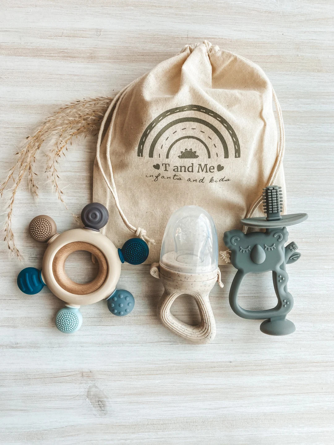 T & Me The Perfect Teething Set, Teething Toys, Teether, Montessori inspired, BPA Free, Natural T... | Etsy (US)