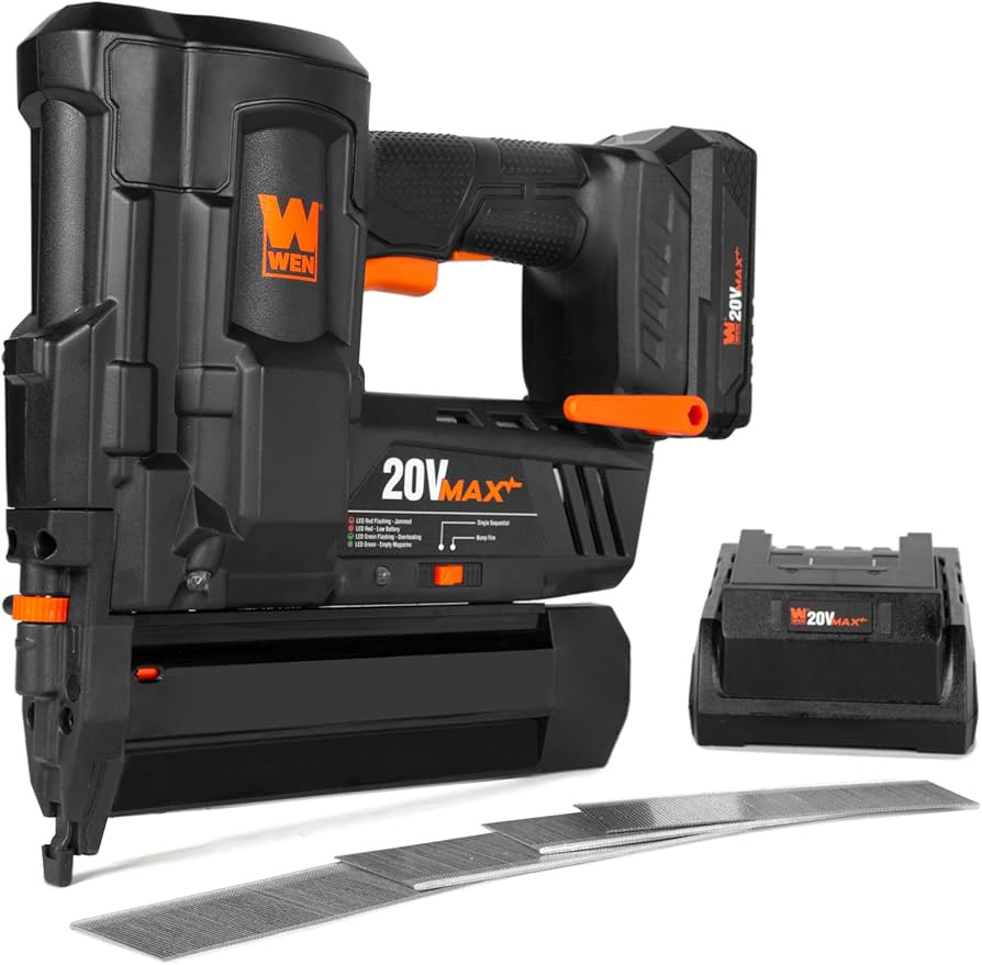 WEN 20V Max Cordless 18-Gauge Brad Nailer with 2.0Ah Battery and Charger (20512) | Amazon (US)