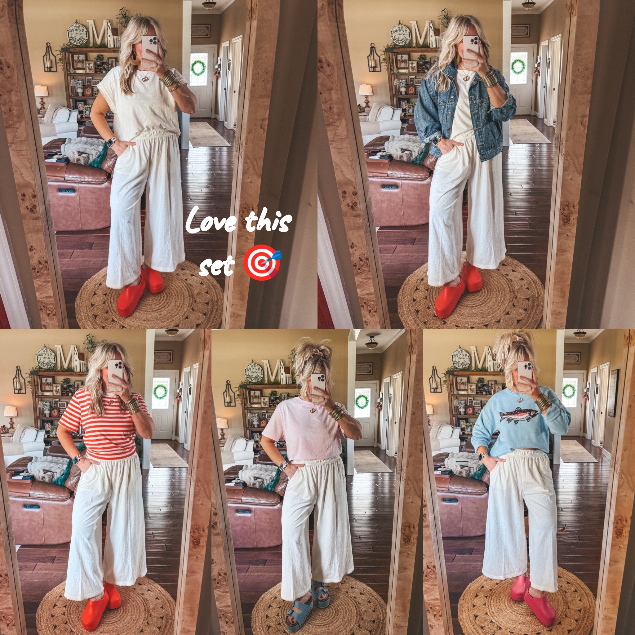 This set I grabbed a few weeks ago and it’s now available! It’s the comfiest and the pants are amazing! Styled here with some different tops all from Target too! 🎯
I’m wearing a medium in everything and I’m a size 8/M 5’6. 
🥨Pretzel necklace save with code MANDIE 



#LTKSaleAlert #LTKOver40