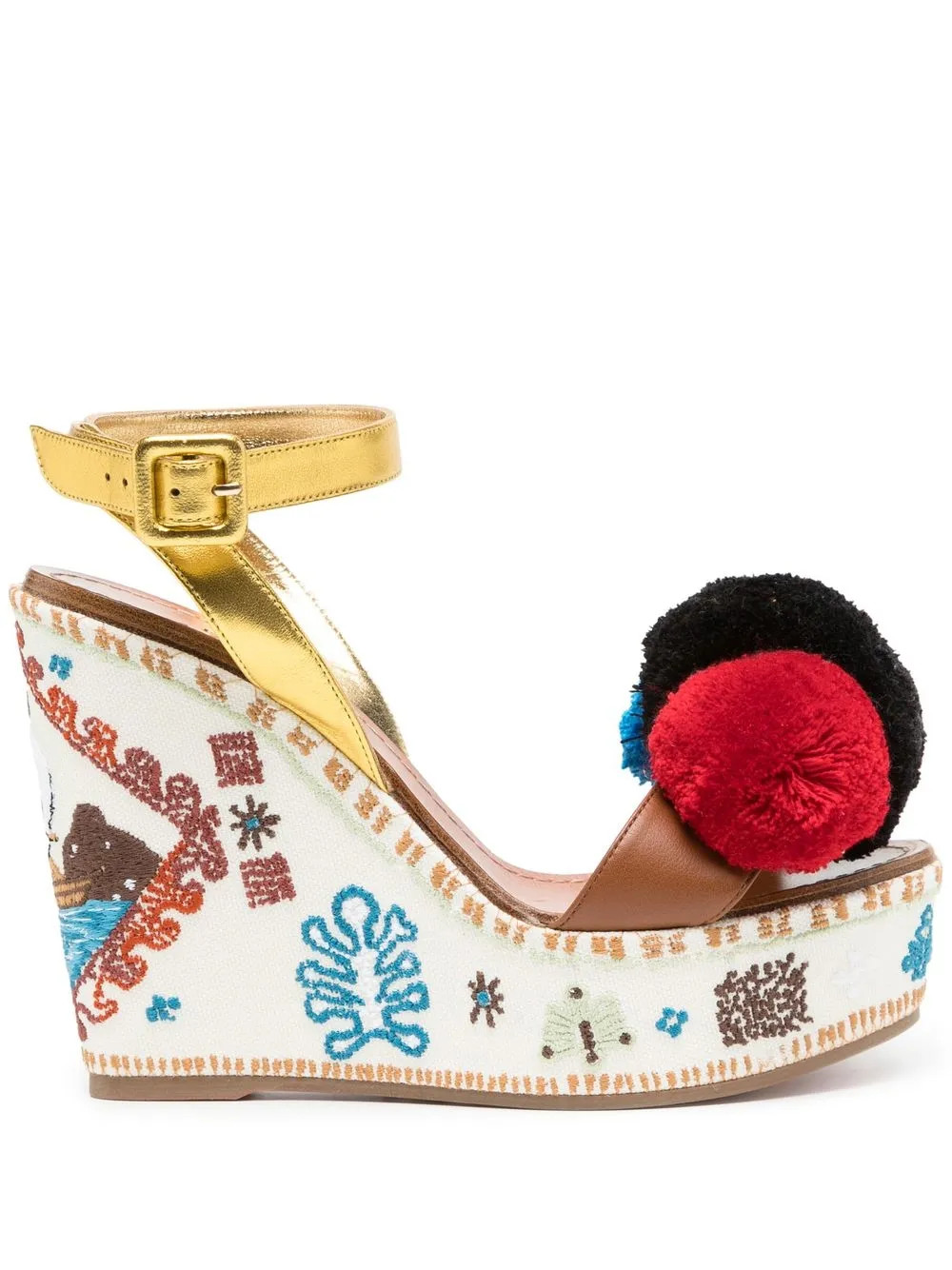 Cycladissimo pompom embroidered wedges | Farfetch Global