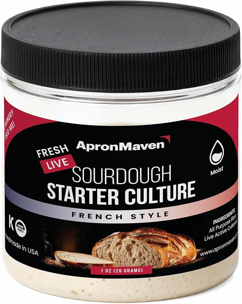Apron Maven Fresh Live Sourdough Starter Culture, French Style, Milder Tanginess for Baguettes, P... | Amazon (US)