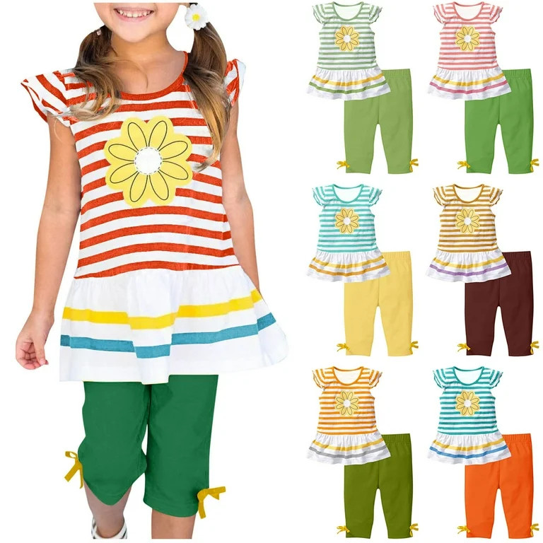 Swuxness Girls Casual Sleeveless Tops, Spring and Summer Blouses, Kids Printed Crew Neck Fashion ... | Walmart (US)