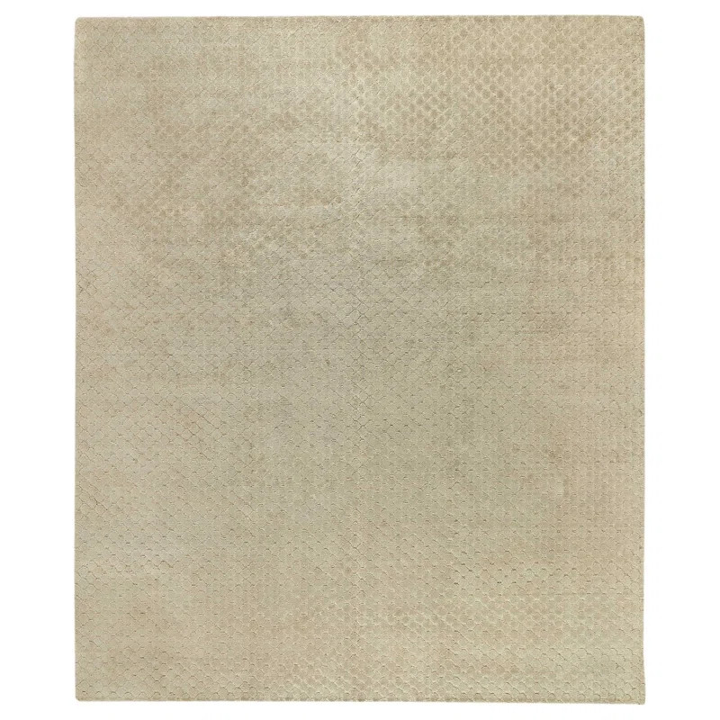 Bubbles Hand-Knotted Geometric Area Rug in Beige/Neutral | Wayfair North America