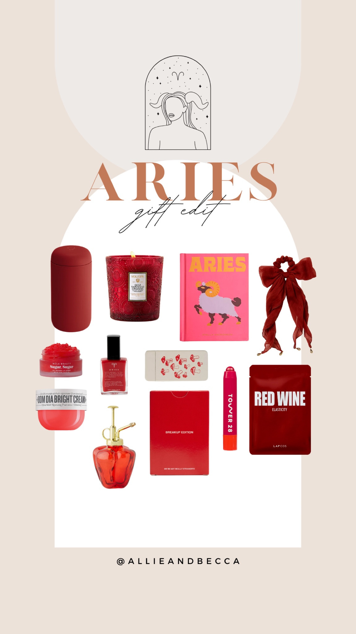 Aries gift box / red gifts / curated gift box / diy gift box / gifts for Aries / small gifts / astrology gifts 

#LTKstyletip #LTKunder50 #LTKGiftGuide