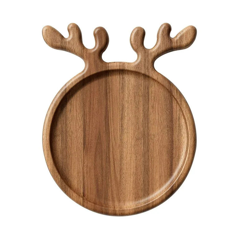 Leodye 1 Pcs Christmas Boards Christmas Tree Wooden Cutting Board with Handle Antler Acacia Wood ... | Walmart (US)