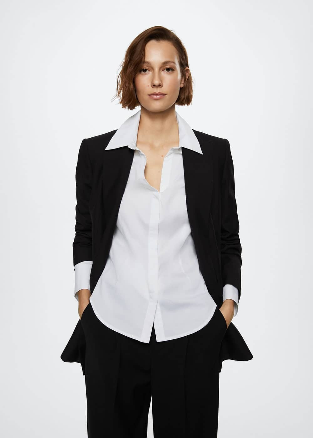 Essential cotton-blend shirt | MANGO (US)