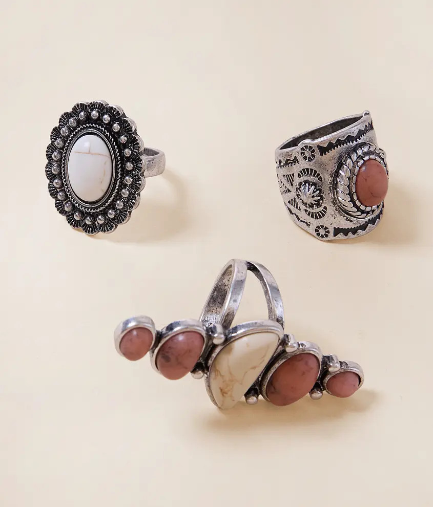 3 Pack Western Statement Ring Set | Buckle