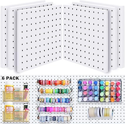 Amazon.com: 6Pcs Pegboard, Pegboard Wall Organizer, Mount Display Pegboard Kits fit Pegboard Orga... | Amazon (US)