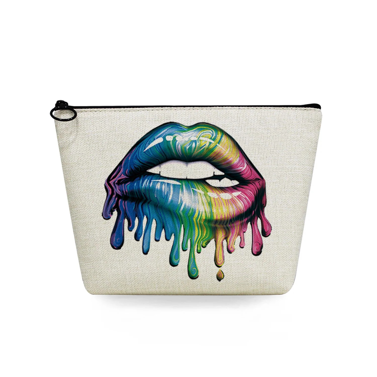 Colorful Lips Print Fashion Women's Cosmetic Bag Hipster Red Lip Makeup Organizer Heat Transfer T... | Walmart (US)
