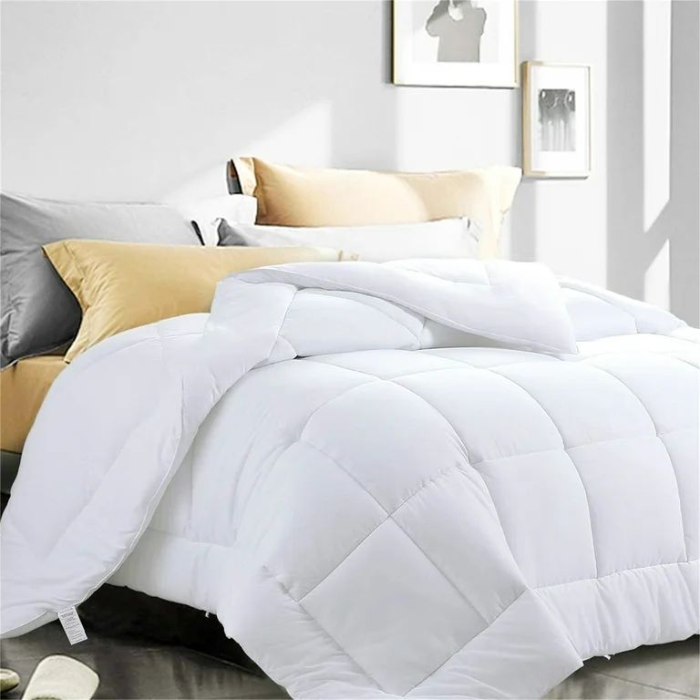 EMONIA White Comforter Down Alternative Comforter Quilted Duvet Insert with Corner Tabs - Queen -... | Walmart (US)