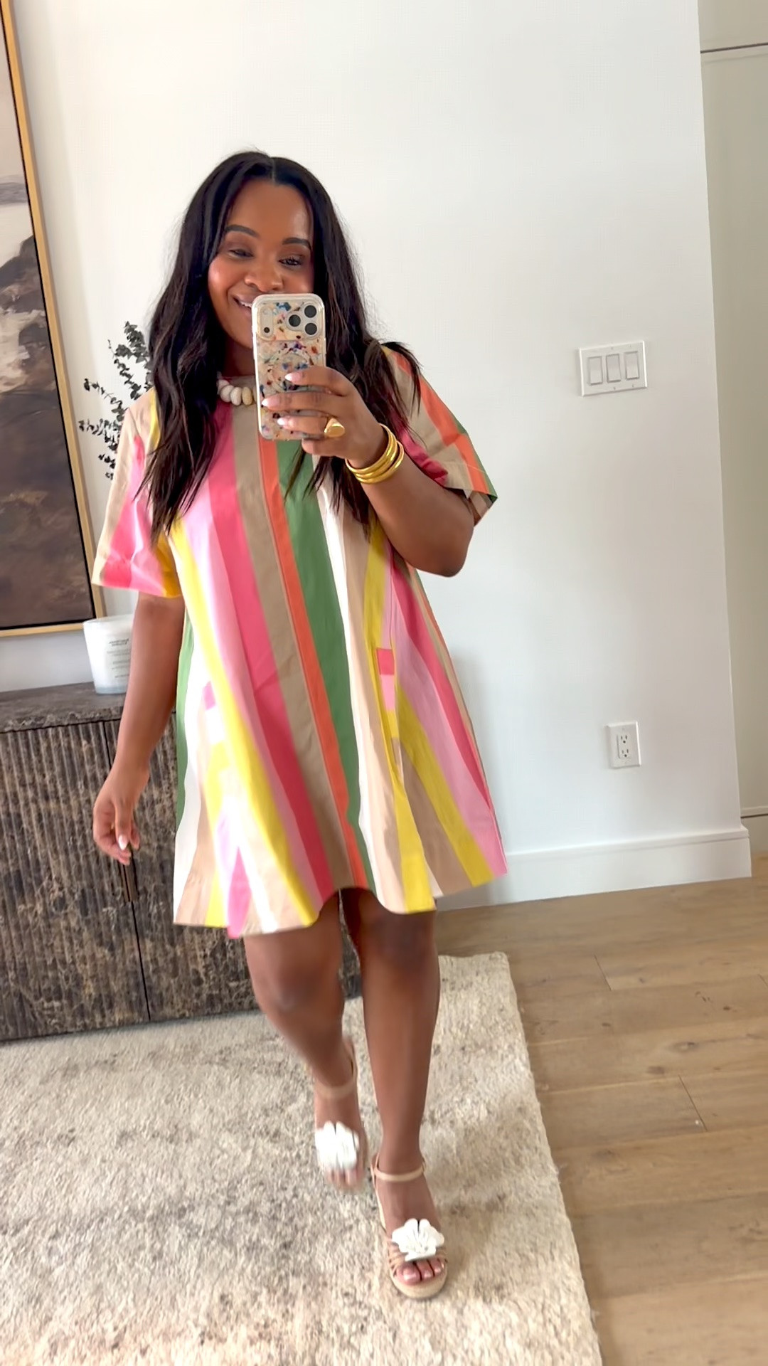 This dress from @Anthropologie had so many positive reviews! ✨🧡 The silhouette of this is adorable & I love the colors for summer. Use code TARYN20

#LTKgrwm #LTKootd #LTKSeasonal