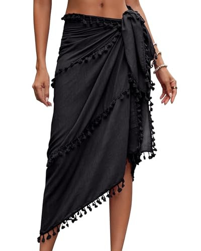Eicolorte Sarong Cover Up Womens Beach Cover Up Bikini Bathing Suit Swimsuit Swimwear Coverup Sarong Pareo Wraps for Women | Amazon (US)