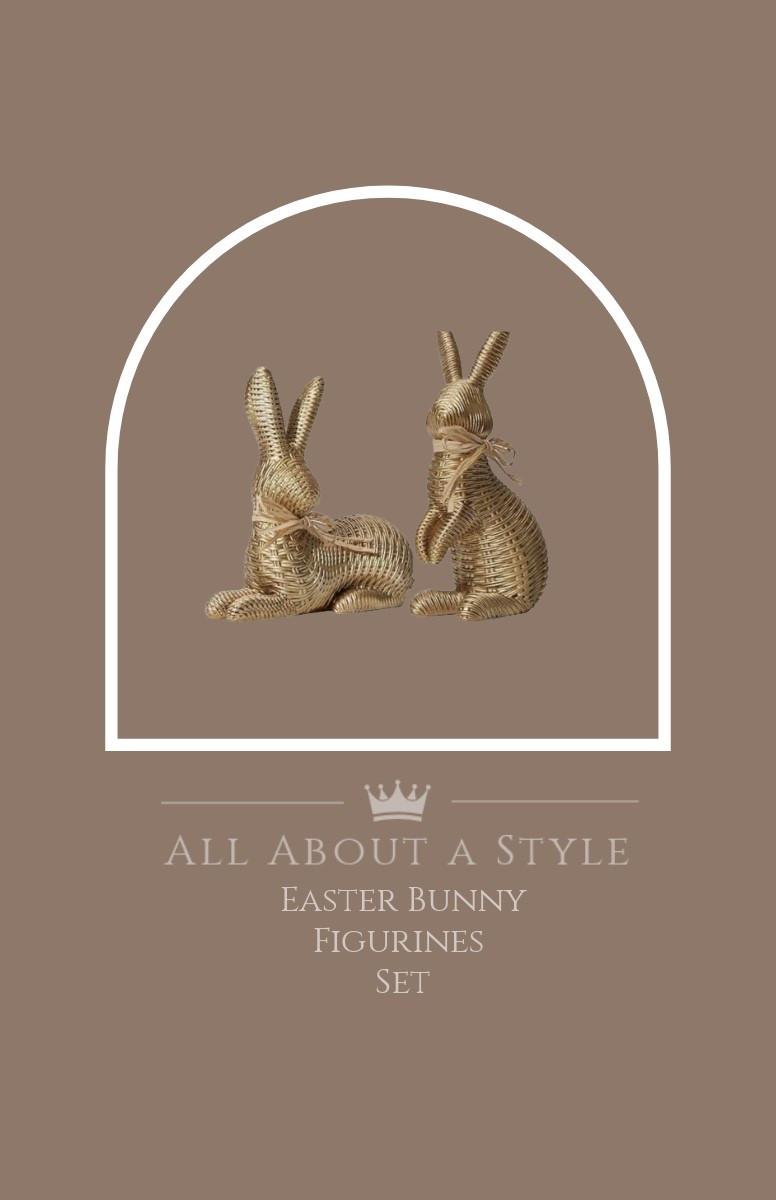 Sweet spring details make all the difference 🐰 These gold rattan-inspired bunny figurines add the prettiest farmhouse touch to mantels, shelves, or tabletops. The perfect little pop of Easter charm!

#LTKhome #EasterDecor #SpringDecor #FarmhouseStyle #BunnyDecor #MantelDecor #SeasonalStyling #HomeDetails