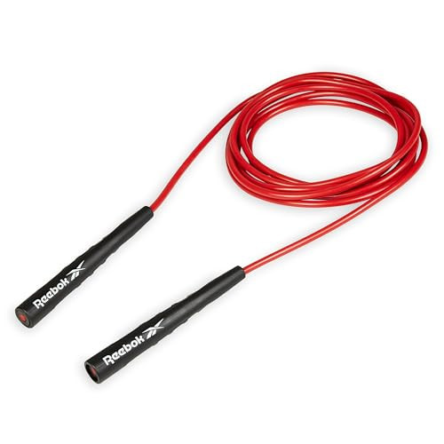 Reebok Jump Rope for Cardio Workout (Red), Adjustable 9 ft Jumping Rope with Aerodynamic Handles, Exercise Equipment for Home Gym, HIIT, MMA, Boxing or Fitness, Speed Rope for Adults, Teens & Kids | Amazon (US)