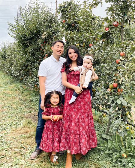 First family apple picking adventure 🍏 My girls truly are the apples of my eyes! 🍎😍 Our fall family outfits are linked. 15justatinabit gives you 15% off of our matching mommy and me dresses! Fall shoes

#LTKfamily #LTKkids #LTKbaby