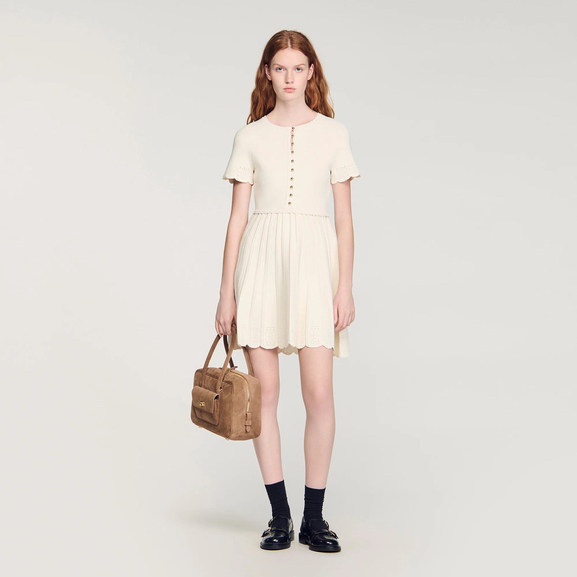 Pointelle knit mini dress | Sandro US | Sandro-Paris US