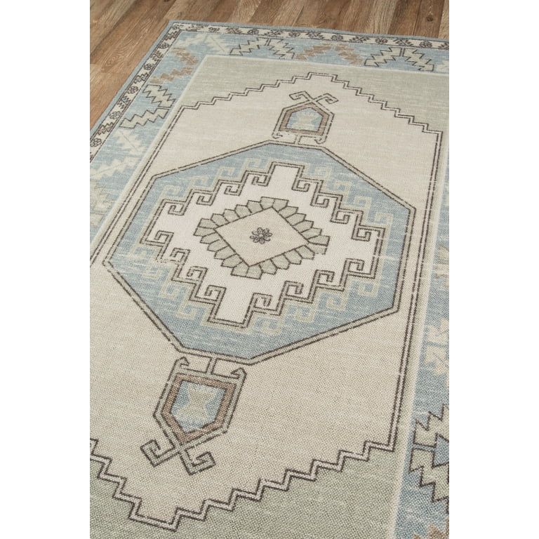 Momeni Anatolia Wool and Nylon Machine Made Light Blue Runner 2'3" X 7'6" | Walmart (US)