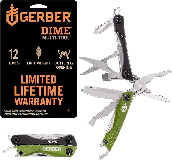 Gerber Gear Dime 12-in-1 Mini EDC Multitool - Needle Nose Pliers, Pocket Knife, Keychain, Bottle ... | Amazon (US)