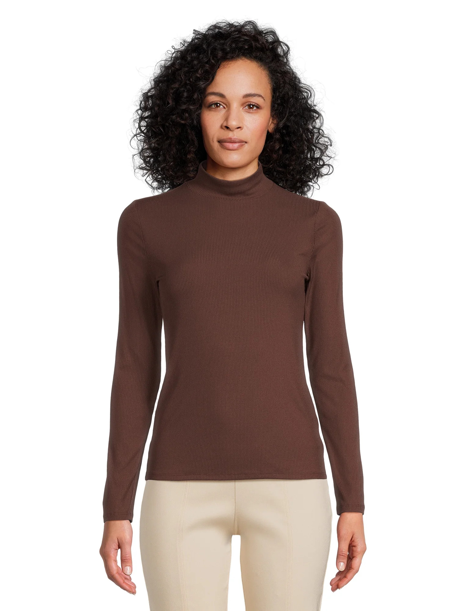 No Boundaries Women's Juniors Long Sleeve Mock Neck Top, Sizes XS-3XL - Walmart.com | Walmart (US)