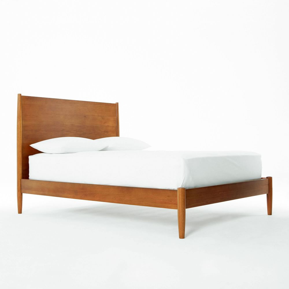 Mid-Century Bed Frame Queen, Acorn | West Elm (US)