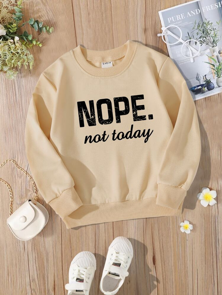 Toddler Girls Slogan Graphic Pullover | SHEIN