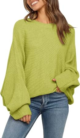 Mafulus Womens Oversized Sweater Fall Winter Slouchy Pullover Jumper Tops | Crewneck,Batwing Swea... | Amazon (US)