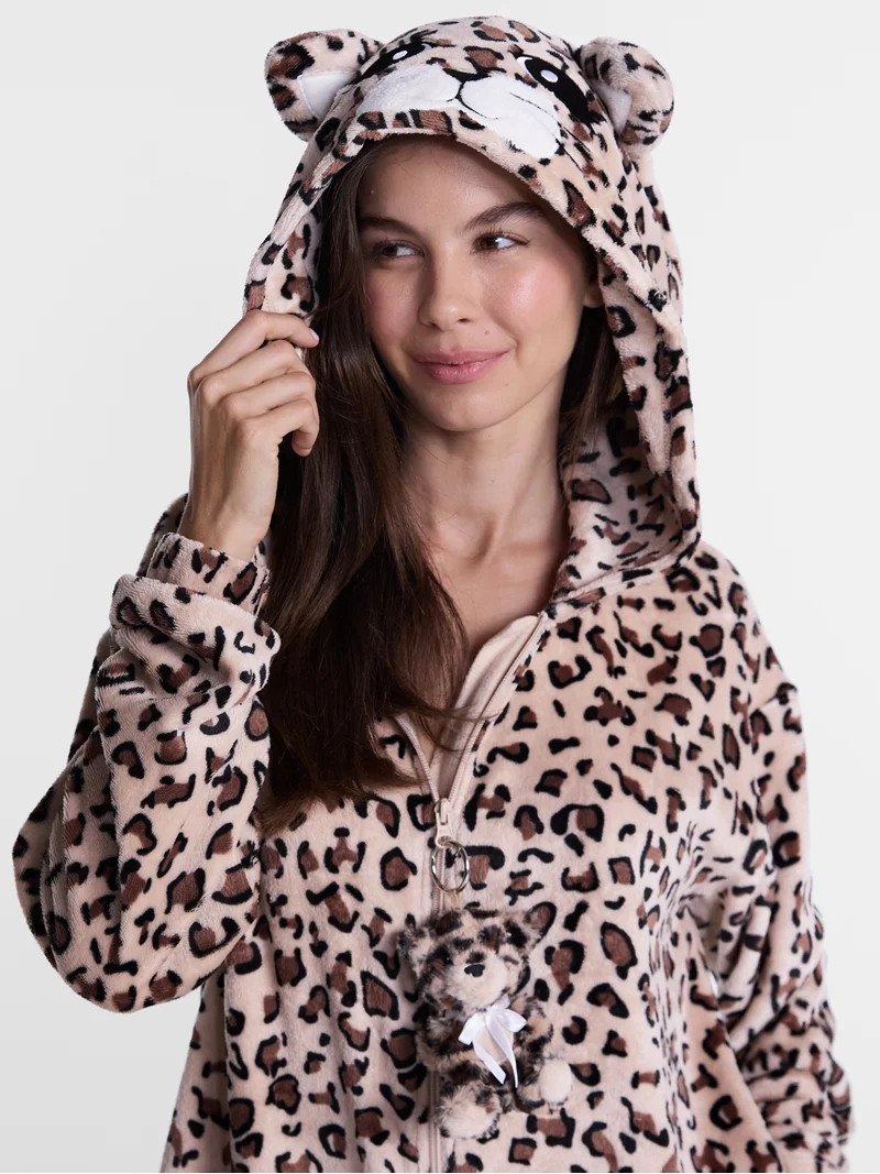 Leopard Print Women\u2019s Union Suit from Way To Celebrate, Sizes XS-3X | Walmart (US)