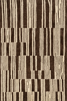 Brown Tara Striped Wool 4' x 6' | Organic Materials rug | Rugs USA