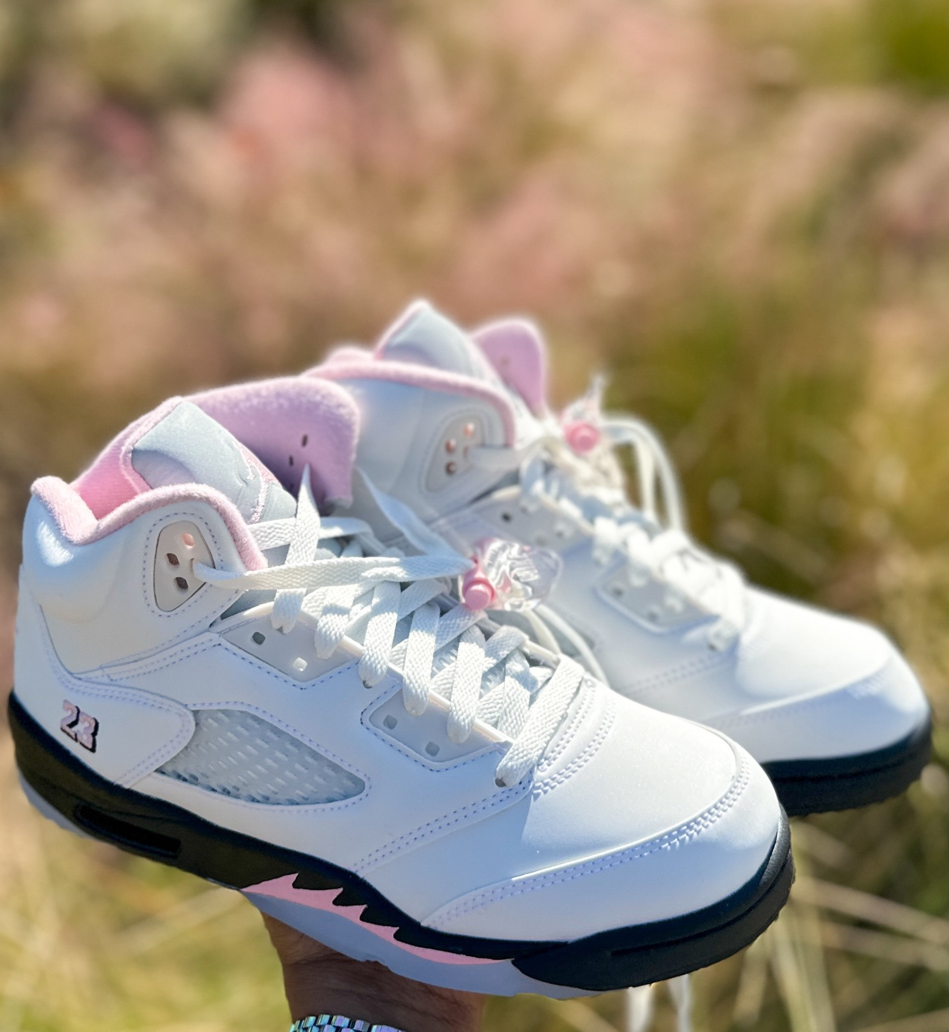 Looking for something for your fashion lover or sneaker head? These are great for moms and/or daughters. Air Jordan 5 Retro "Medium Soft Pink" #AJ5 #Sneakers #Christmas 