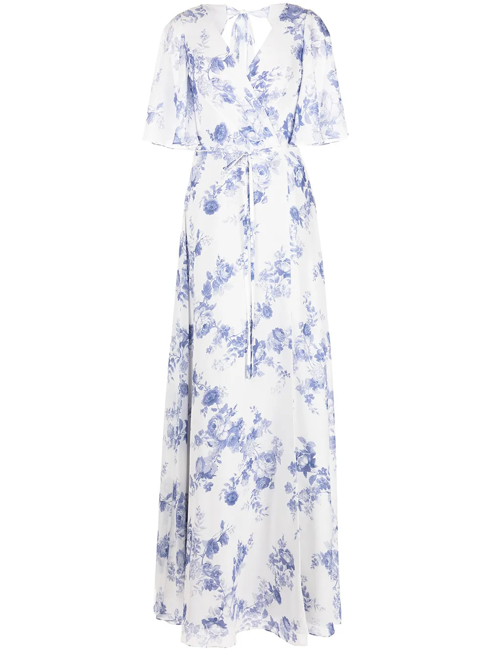 Marchesa Notte Bridesmaids floral-print Wrapped Maxi Dress - Farfetch | Farfetch Global
