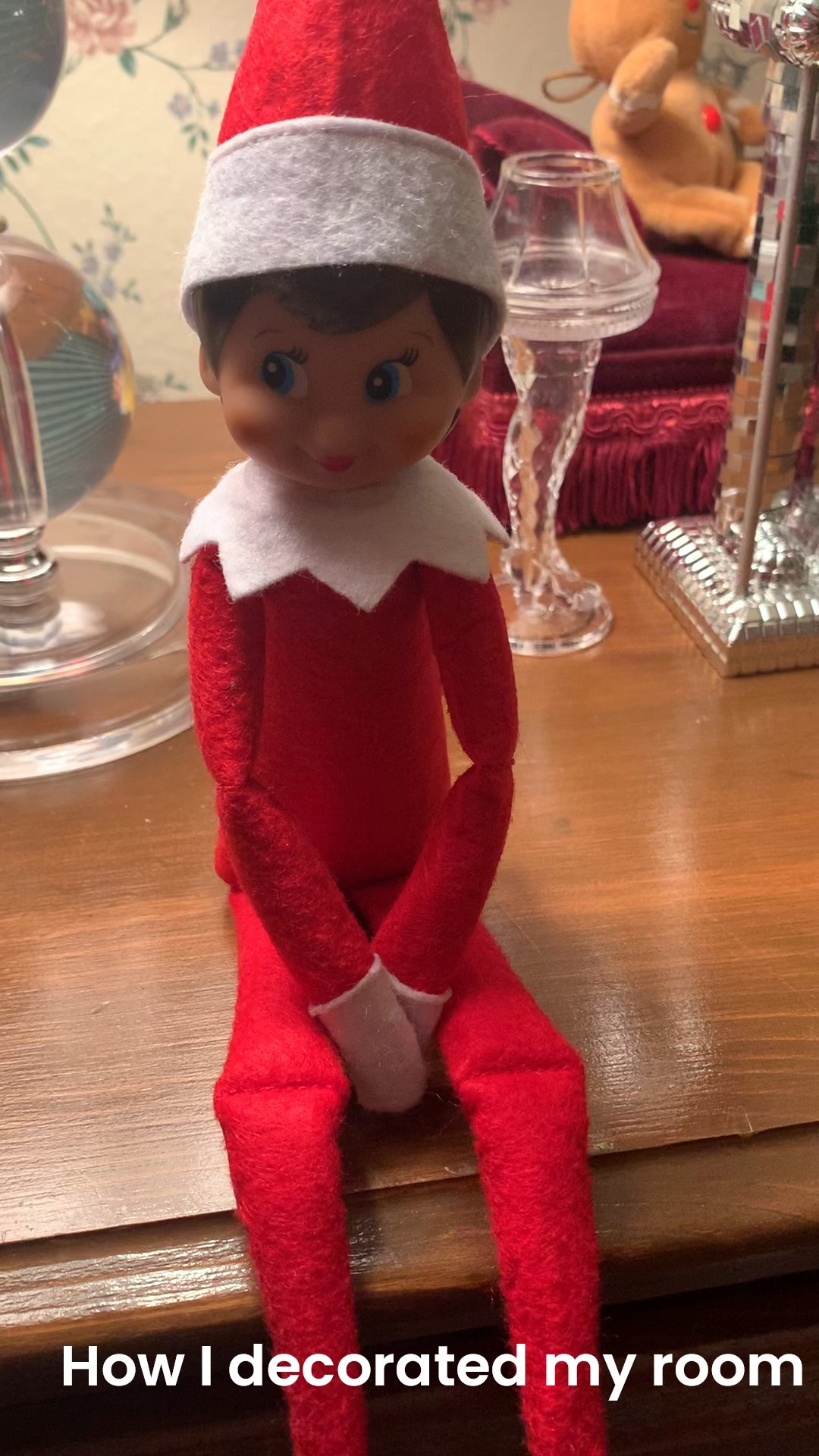 Here is how I decorated my room for Christmas! My disco 🪩 tree 🌲 is my favorite 😍 I love my disco nutcracker I got at Walgreens. I love my Girl Scout Elf On A Shelf. I have a leg 🦵 lamp shot glass, a red velvet couch with a Ty Beanie Baby Gingerbread Man and some fun snow globes ⛄️ ❄️ 

#LTKdayinmylife #LTKHoliday #LTKSeasonal