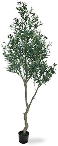 HaiSpring Artificial Olive Tree 7ft (84'') Fake Silk Tree Perfect with Realistic Faux Olive Branc... | Amazon (US)