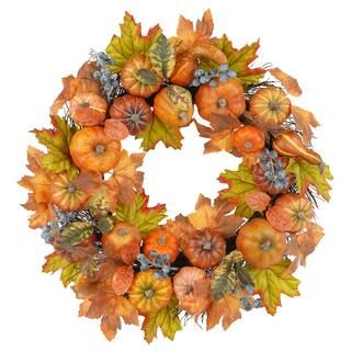22" Pumpkin & Blueberry Wreath by Ashland® | Michaels Stores