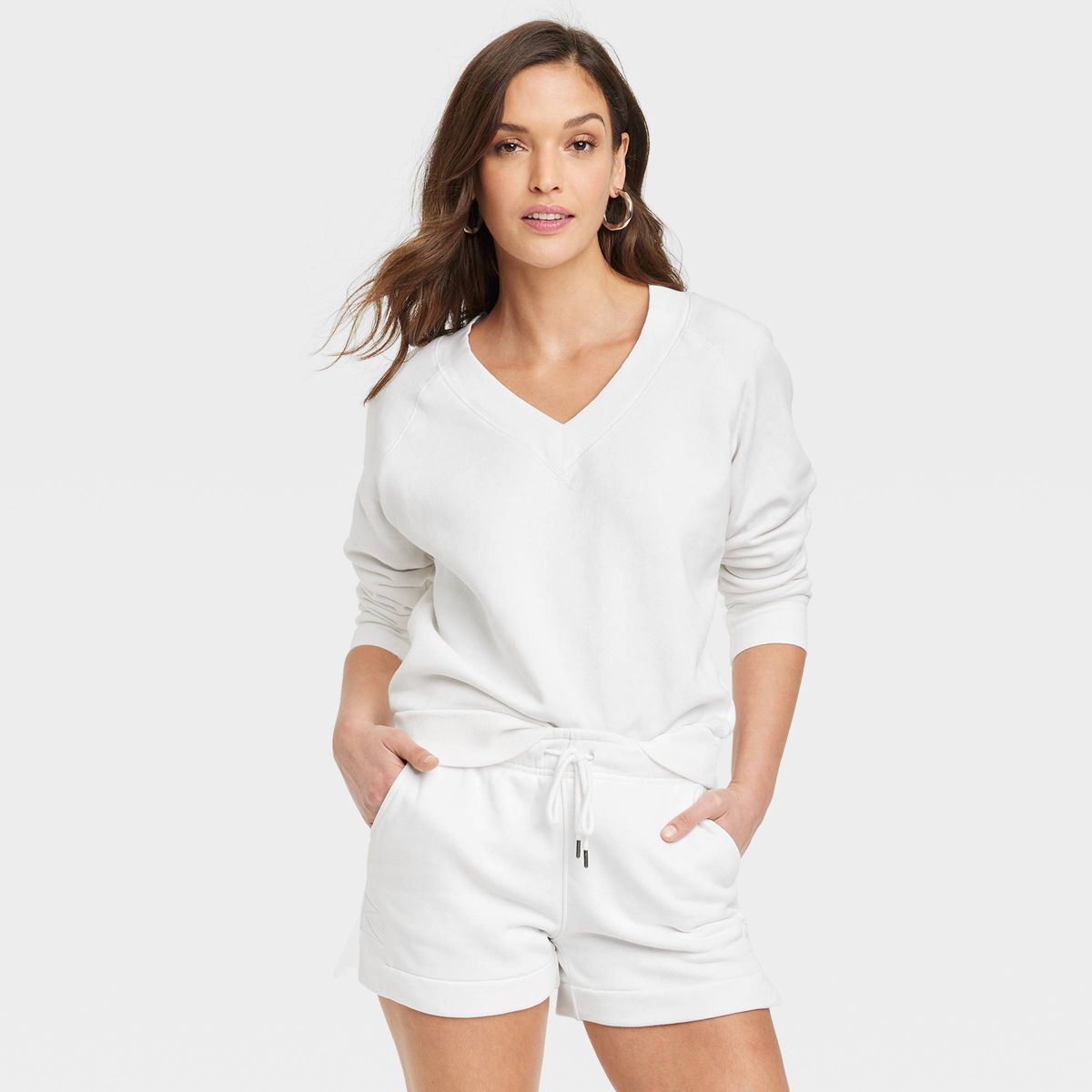 Women's Relaxed Pullover Sweatshirt - Universal Thread™ White L | Target