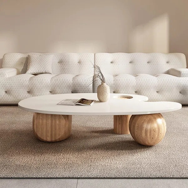 Wabi-Sabi Style Three-Poster Solid Wood Coffee Table | Wayfair North America